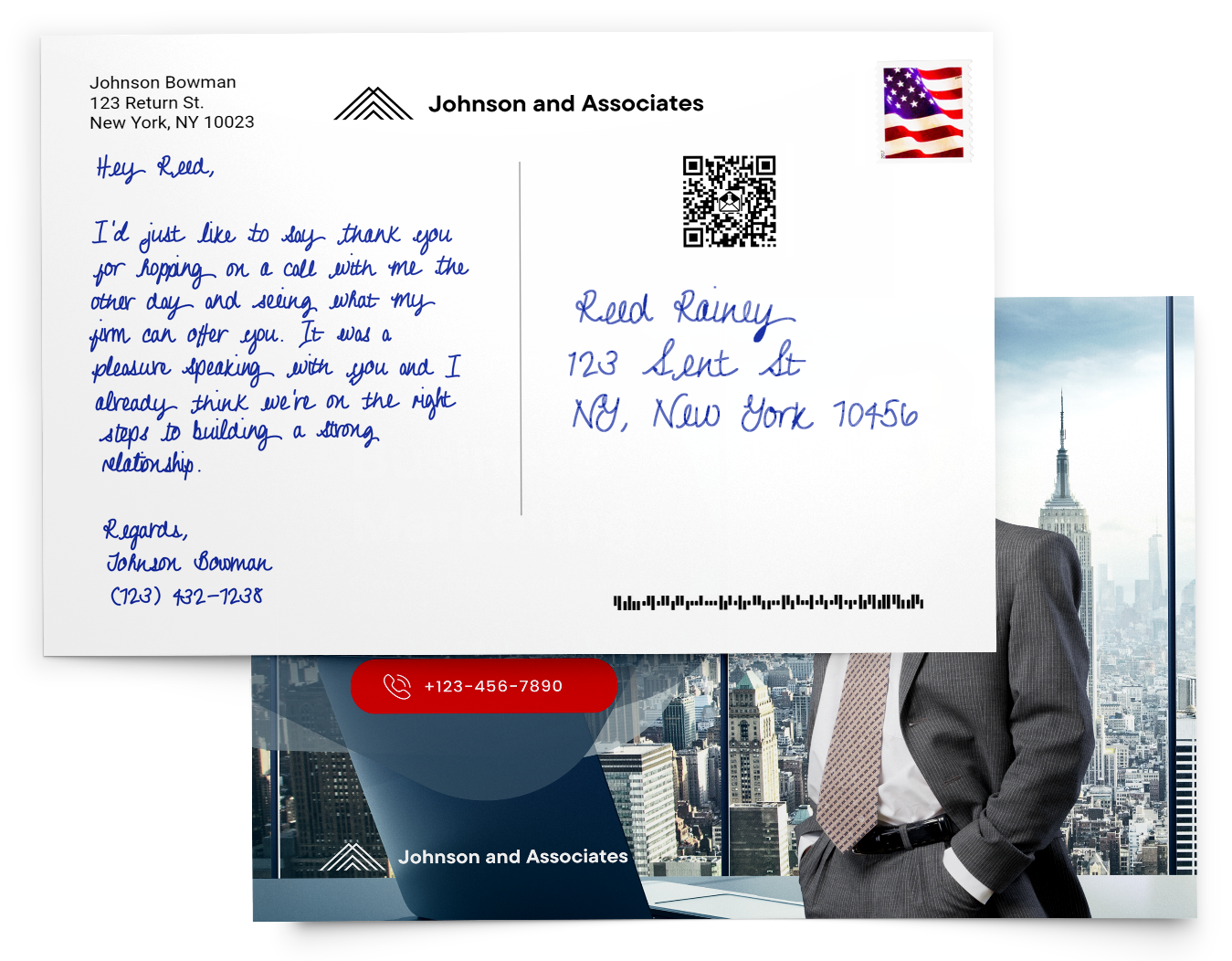 Handwritten postcards